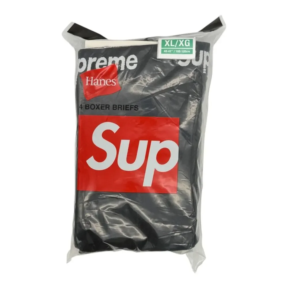 Supreme Hanes Boxer Briefs Black New Authentic Underwear Logo Waistband NEW XL - Picture 3 of 4